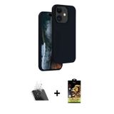 ieg™ iPhone 11 Kılıf Kıvılcım Çizgi Serisi - Siyah Buffer Cam Ekran Koruyucu + Şeffaf Kamera Lens Ko