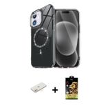 ieg™ iPhone 11 Kılıf Kıvılcım Form Prime - Siyah Buffer Cam Ekran Koruyucu + Sarı Renkli Kamera Lens
