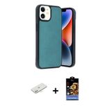 ieg™ iPhone 11 Kılıf Kıvılcım Işık Serisi - Siyah Buffer Hayalet Cam Ekran Koruyucu + Sarı Renkli Ka