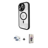 ieg™ iPhone 11 Kılıf Kıvılcım Modern Koleksiyonu - Siyah Bilvis 3D Cam Ekran Koruyucu + Gökkuşağı Pe