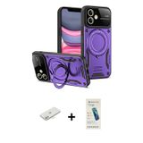 ieg™ iPhone 11 Kılıf Kıvılcım Modern Serisi - Şeffaf Pasifik Cam Ekran Koruyucu + Sarı Renkli Kamera