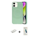 ieg™ iPhone 11 Kılıf Ufuk Serisi - Şeffaf Pasifik Cam Ekran Koruyucu + Yeşil Renkli Kamera Lens Koru