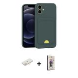 ieg™ iPhone 11 Kılıf Vadi Çizgi Prime - Siyah Bilvis 3D Cam Ekran Koruyucu + Sarı Renkli Kamera Lens