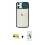 ieg™ iPhone 11 Kılıf Vadi Çizgi - Şeffaf Pasifik Cam Ekran Koruyucu + Kırmızı Rainbow Kamera Lens Ko