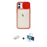 ieg™ iPhone 11 Kılıf Vadi Çizgi - Siyah 3D Antistatik Cam Ekran Koruyucu + Pembe Renkli Kamera Lens