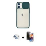 ieg™ iPhone 11 Kılıf Vadi Çizgi - Siyah 3D Antistatik Mat Seramik Nano Ekran Koruyucu + Gökkuşağı Pe