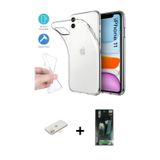 ieg™ iPhone 11 Kılıf Zirve Doku - Şeffaf 360 Full Body Arka Koruyucu + Sarı Renkli Kamera Lens Korum