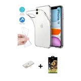 ieg™ iPhone 11 Kılıf Zirve Doku - Siyah Buffer Cam Ekran Koruyucu + Sarı Renkli Kamera Lens Koruma C