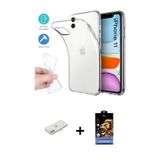 ieg™ iPhone 11 Kılıf Zirve Doku - Siyah Buffer Hayalet Cam Ekran Koruyucu + Pembe Renkli Kamera Lens