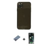 ieg™ iPhone 11 Pro Kılıf Ahenk Doku - Şeffaf 360 Full Body Arka Koruyucu + Pembe Shine Kamera Lens K