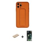 ieg™ iPhone 11 Pro Kılıf Akış Doku - Şeffaf 360 Full Body Arka Koruyucu + Sarı Renkli Kamera Lens Ko