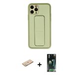 ieg™ iPhone 11 Pro Kılıf Akış Doku - Şeffaf 360 Full Body Arka Koruyucu + Yeşil Renkli Kamera Lens K