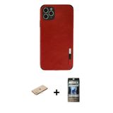 ieg™ iPhone 11 Pro Kılıf Doruk Asil Koleksiyonu - Siyah 34D Hayalet Izgaralı Cam + Sarı Renkli Kamer
