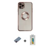 ieg™ iPhone 11 Pro Kılıf Pusula Form - Siyah Polymer Nano Ekran Koruyucu + Kırmızı Metal Kamera Lens