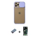 ieg™ iPhone 11 Pro Kılıf Vadi Çizgi - Şeffaf 360 Full Body Arka Koruyucu + Kırmızı Metal Kamera Lens