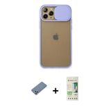 ieg™ iPhone 11 Pro Kılıf Vadi Çizgi - Siyah 20D Premium Cam Ekran Koruyucu + Gümüş Shine Kamera Lens