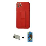 ieg™ iPhone 11 Pro Max Kılıf Akış Doku - Siyah 18D Cam Ekran Koruyucu + Yeşil Rainbow Kamera Lens Ko