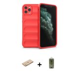 ieg™ iPhone 11 Pro Max Kılıf Atlas Koleksiyonu - Siyah Joko Magic 5D Hayalet Cam + Sarı Renkli Kamer