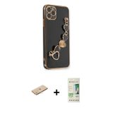 ieg™ iPhone 11 Pro Max Kılıf Nova Işık Prime - Siyah 20D Premium Cam Ekran Koruyucu + Sarı Renkli Ka