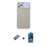 ieg™ iPhone 11 Pro Max Kılıf Vadi Çizgi - Siyah 18D Cam Ekran Koruyucu + Gold Shine Kamera Lens Koru