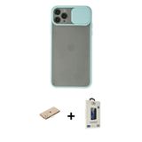 ieg™ iPhone 11 Pro Max Kılıf Vadi Çizgi - Siyah Bilvis Hayalet Cam Ekran Koruyucu + Sarı Renkli Kame