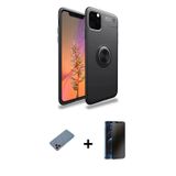 ieg™ iPhone 11 Pro Max Kılıf Yankı Form Prime - Siyah 3D Antistatik Hayalet Cam Ekran Koruyucu + Pem
