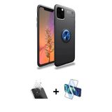 ieg™ iPhone 11 Pro Max Kılıf Yankı Form Prime - Siyah 3D Antistatik Seramik Nano Ekran Koruyucu + Şe