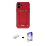 ieg™ iPhone 12 Kılıf Kozmos Minimal Prime - Siyah Bilvis 5in1 3D Magic Cam Ekran Koruyucu + Sarı Ren