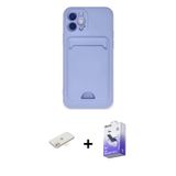 ieg™ iPhone 12 Kılıf Vadi Çizgi Prime - Siyah Bilvis 5in1 5D Magic Hayalet Cam Ekran Koruyucu + Sarı
