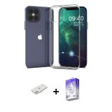 ieg™ iPhone 12 Kılıf Zirve Doku - Siyah Bilvis 5in1 3D Magic Cam Ekran Koruyucu + Sarı Renkli Kamera