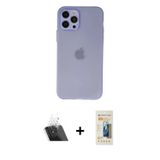 ieg™ iPhone 12 Pro Kılıf Atlas Minimal Prime - Siyah 6D Mat Seramik Hayalet Nano Ekran Koruyucu + Şe