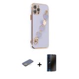 ieg™ iPhone 12 Pro Kılıf Nova Işık Prime - Siyah 3D Antistatik Hayalet Cam Ekran Koruyucu + Sarı Ren