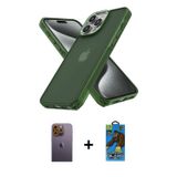 ieg™ iPhone 12 Pro Max Kılıf Atlas Form - Siyah 18D Cam Ekran Koruyucu + Sarı Neon Fosforlu Kamera L