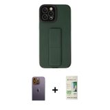 ieg™ iPhone 12 Pro Max Kılıf Çekirdek Yansıma - Siyah 20D Premium Cam Ekran Koruyucu + Sarı Neon Fos