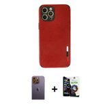 ieg™ iPhone 12 Pro Max Kılıf Doruk Asil Koleksiyonu - Şeffaf Temperli Cam Ekran Koruyucu + Sarı Neon