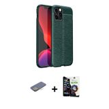 ieg™ iPhone 12 Pro Max Kılıf Doruk Klasik Özel Seri - Şeffaf Temperli Cam Ekran Koruyucu + Sarı Renk