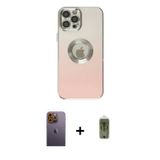 ieg™ iPhone 12 Pro Max Kılıf Kutup Yansıma Özel Seri - Siyah Joko Magic 5D Hayalet Cam + Sarı Neon F