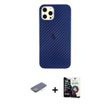 ieg™ iPhone 12 Pro Max Kılıf Nova Çizgi - Şeffaf Temperli Cam Ekran Koruyucu + Sarı Renkli Kamera Le