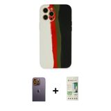 ieg™ iPhone 12 Pro Max Kılıf Yadigar Çizgi - Siyah 20D Premium Cam Ekran Koruyucu + Sarı Neon Fosfor