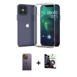 ieg™ iPhone 12 Pro Max Kılıf Zirve Doku - Şeffaf Temperli Cam Ekran Koruyucu + Sarı Neon Fosforlu Ka