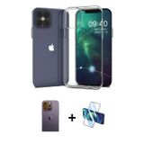 ieg™ iPhone 12 Pro Max Kılıf Zirve Doku - Siyah 3D Antistatik Cam Ekran Koruyucu + Sarı Neon Fosforl