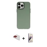 ieg™ iPhone 13 Pro Max Kılıf Ahenk Çizgi Prime - Siyah Bilvis 3D Mat Cam Ekran Koruyucu + Kırmızı Pe