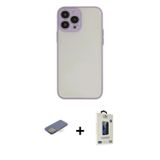 ieg™ iPhone 13 Pro Max Kılıf Ahenk Çizgi Serisi - Siyah Bilvis Hayalet Cam Ekran Koruyucu + Sarı Ren