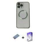 ieg™ iPhone 13 Pro Max Kılıf Ahenk Işık Serisi - Siyah Bilvis 5in1 3D Magic Cam Ekran Koruyucu + Pem