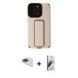 ieg™ iPhone 13 Pro Max Kılıf Çekirdek Yansıma - Siyah Bilvis 3D Mat Cam Ekran Koruyucu + Lacivert Pe