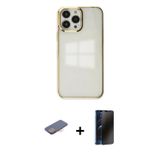 ieg™ iPhone 13 Pro Max Kılıf Doruk Doku Prime - Siyah 3D Antistatik Hayalet Cam Ekran Koruyucu + Pem