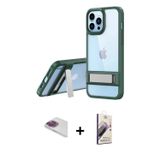 ieg™ iPhone 13 Pro Max Kılıf Yadigar Yansıma - Siyah Bilvis 3D Mat Cam Ekran Koruyucu + Gökkuşağı Pe