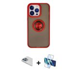 ieg™ iPhone 13 Pro Max Kılıf Yörünge Çizgi - Siyah 3D Antistatik Cam Ekran Koruyucu + Sierra Blue Pe