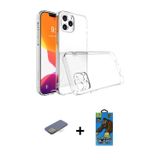 ieg™ iPhone 13 Pro Max Kılıf Zirve Doku - Siyah 18D Cam Ekran Koruyucu + Sarı Renkli Kamera Lens Kor