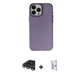 ieg™ iPhone 15 Pro Kılıf Ahenk Çizgi Prime - Siyah Bilvis 0.18mm Plus Cam Ekran Koruyucu + Gümüş Raz